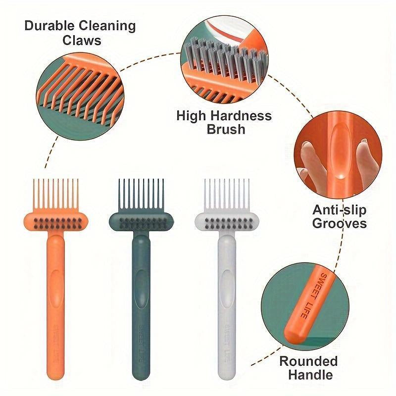 Comb & Hairbrush Cleaner Set (2 Count) — Dual-Tool Mini Rake/Bristle Brushes to Remove Hair, Dust & Product Build-Up from Combs & Brushes — Portable, Reusable, Professional or Home Use