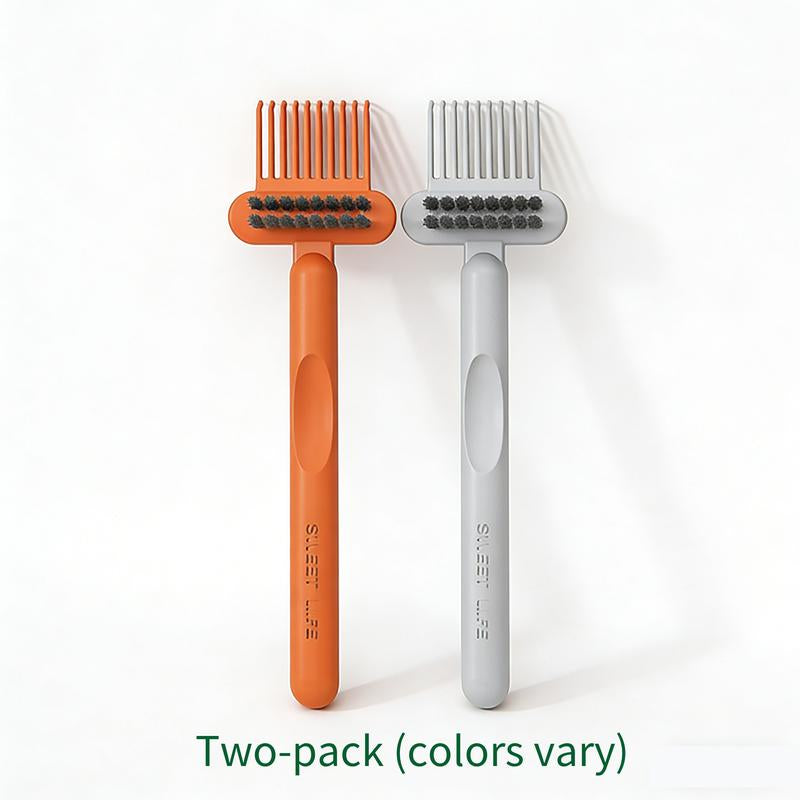 Comb & Hairbrush Cleaner Set (2 Count) — Dual-Tool Mini Rake/Bristle Brushes to Remove Hair, Dust & Product Build-Up from Combs & Brushes — Portable, Reusable, Professional or Home Use